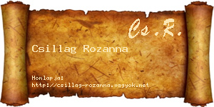 Csillag Rozanna névjegykártya